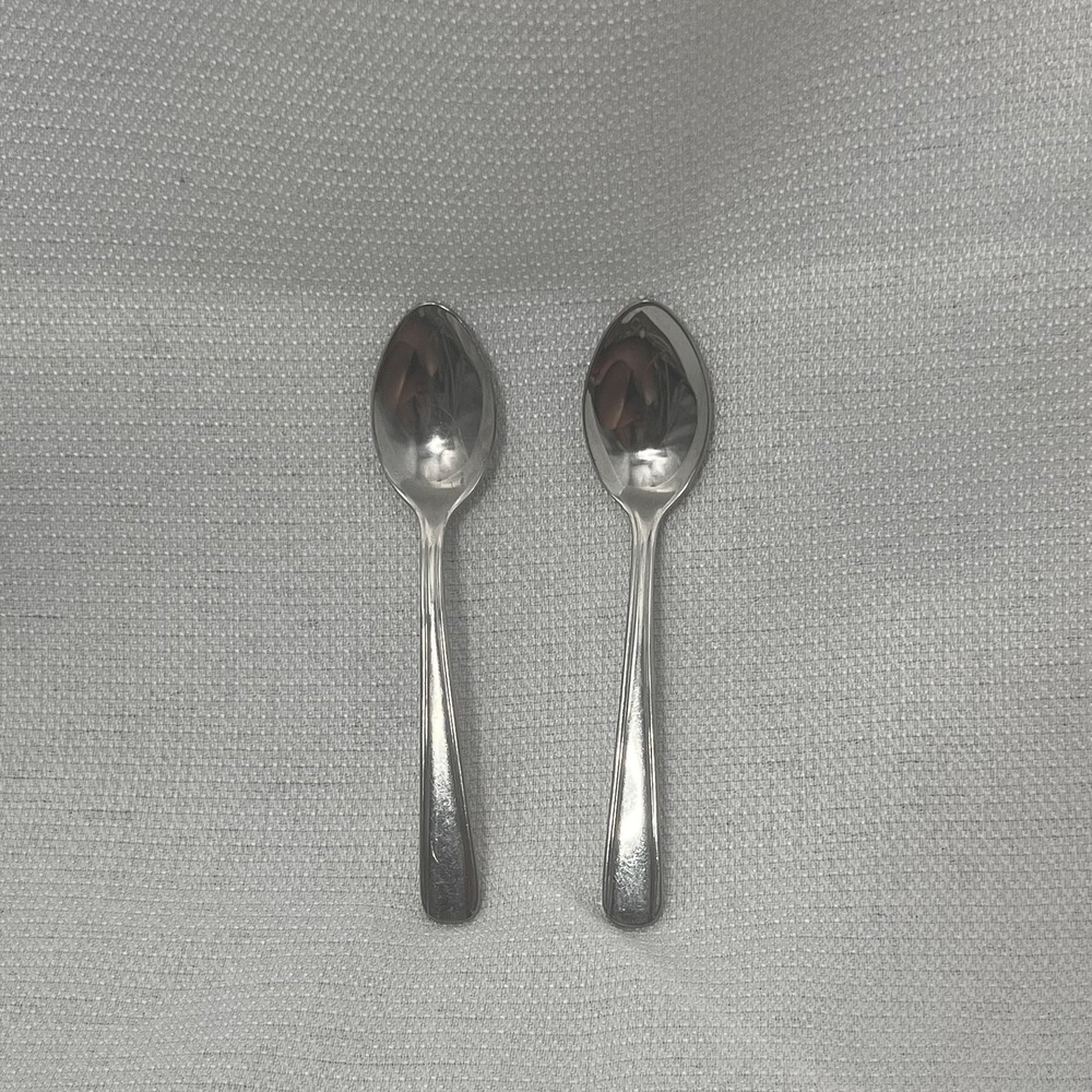 Vintage Centry Korea Stainless Steel Spoons Set of 2 Mid Century Flatware